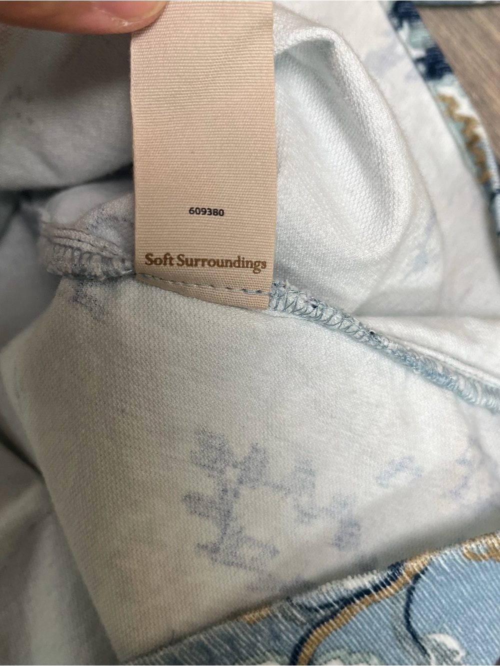 Soft Surroundings Stretch Corduroy Long Sleeve Big Shirt Blue Floral 2XL - Picture 10 of 11